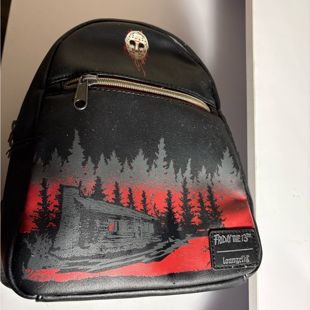 Hot Topic Black and Red Forest Silhouette Backpack